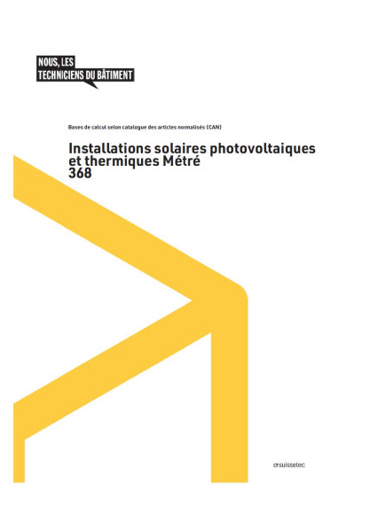 Installations solaires photovoltaiques et thermiques Métré CAN 368 (ebook)