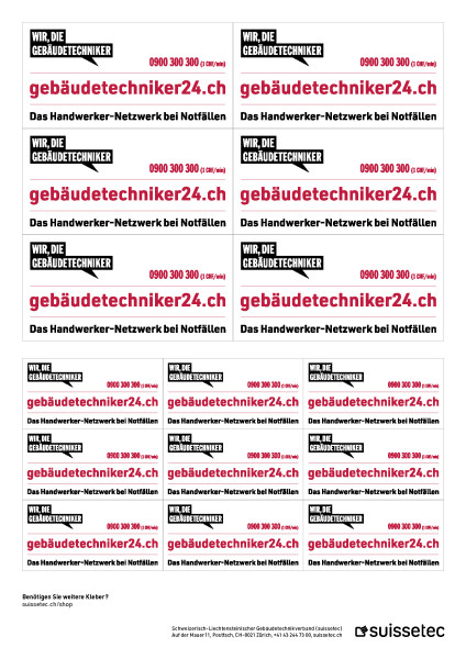 Kleberset gebäudetechniker24.ch